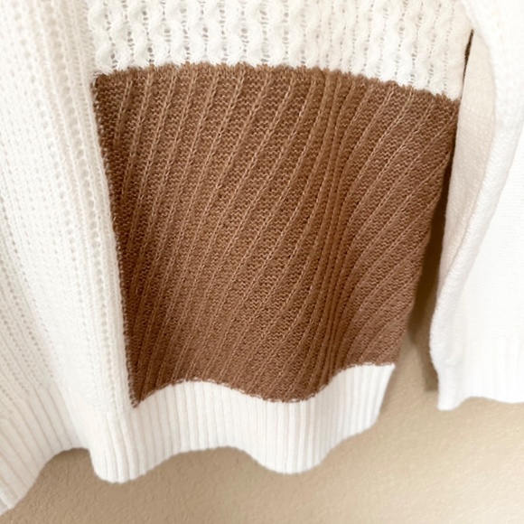 NWTS Rue21 White Brown Knit Sweater - Picture 4 of 6